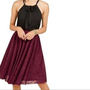 Modcloth Tulle of the Trade A-Line Skirt Deep Red L